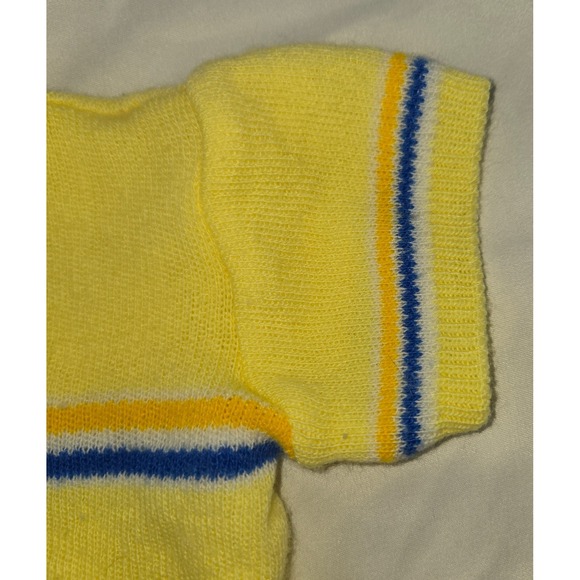 Vintage Baby Knitted Sweater Bootie Shorts Woolworth's 1960s Yellow Acrylic 6M - Picture 12 of 15